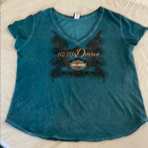 Harley Davidson US 129 Dragon V-neck shirt size XL
